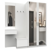 Набор мебели для прихожей "Марсель-112" МР 01-112 В2160 Ш2000 Г420 (ЛДСП Белый премиум) Набор мебели для прихожей "Марсель-112" МР 01-112 В2160 Ш2000 Г420 (ЛДСП Белый премиум)